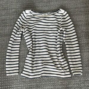 Anthropologie Sailor Collar Blouse in White and Blue